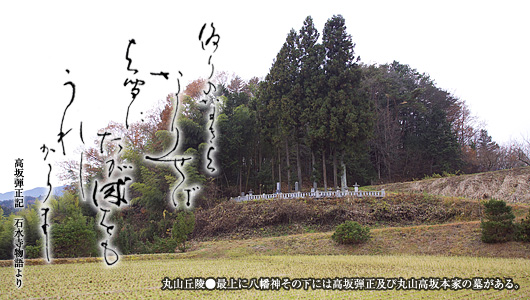 丸山丘陵／最上に八幡神その下には高坂弾正及び丸山高坂本家の墓がある。